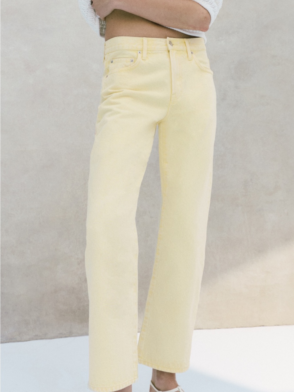pistola Lexi yellow mid-rise jeans (color day glow)